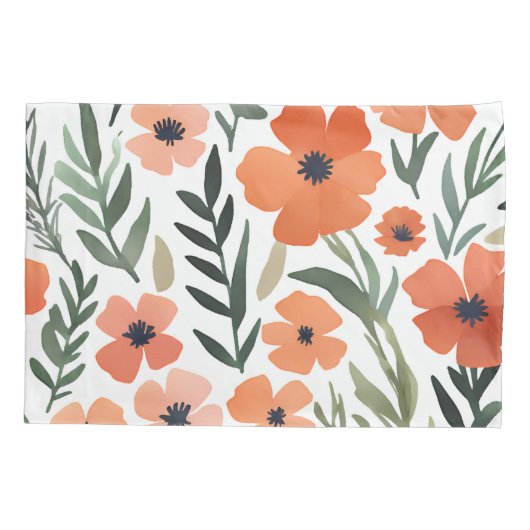 Terracotta Wildflower Boho Rustieke slaapkamer Dec Kussensloop (Achterkant)