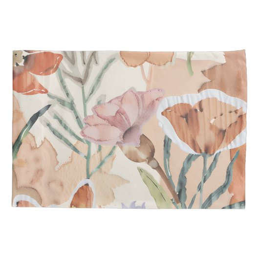 Terracotta Wildflower Boho Rustieke slaapkamer Dec Kussensloop (Achterkant)