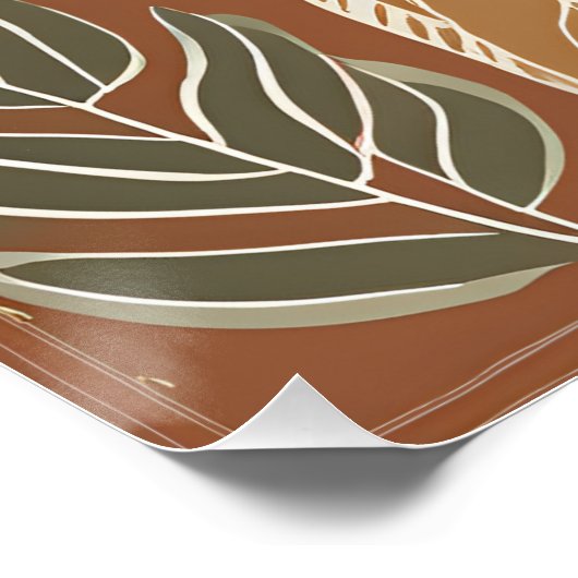 Terracotta Wildflower Boho Rustieke Spring Wall Ar Perfect Poster (Hoek)