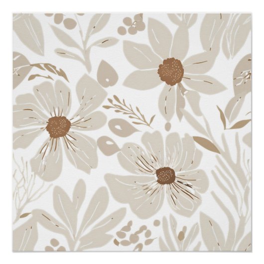Terracotta Wildflower Boho Rustieke Spring Wall Ar Perfect Poster (Voorkant)