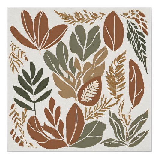 Terracotta Wildflower Boho Rustieke Spring Wall Ar Perfect Poster (Voorkant)