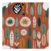 Terracotta Wildflower Boho Rustieke Spring Wall Ar Perfect Poster (Voorkant)