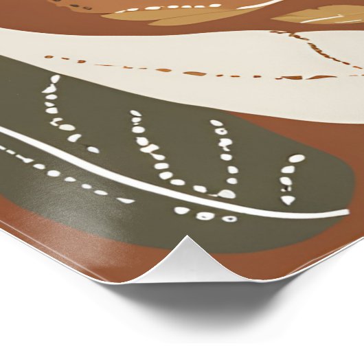 Terracotta Wildflower Boho Rustieke Spring Wall Ar Perfect Poster (Hoek)