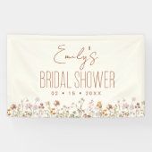 Terracotta Wildflower Boho Vrijgezellenfeest Banne Spandoek (Horizontaal)