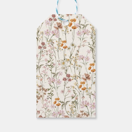 Terracotta Wildflower Boho Vrijgezellenfeest Bedan Cadeaulabel (Achterkant)