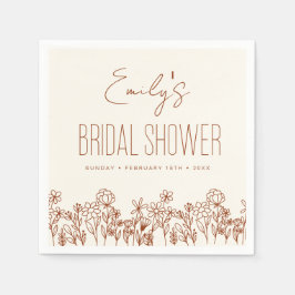 Terracotta Wildflower Boho Vrijgezellenfeest Flora Servet