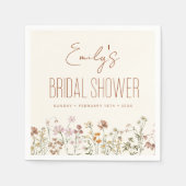 Terracotta Wildflower Boho Vrijgezellenfeest in Bl Servet (Voorkant)