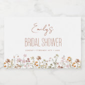 Terracotta Wildflower Boho Vrijgezellenfeest in Bl Sparkling Wijnetiket (Enkel label)