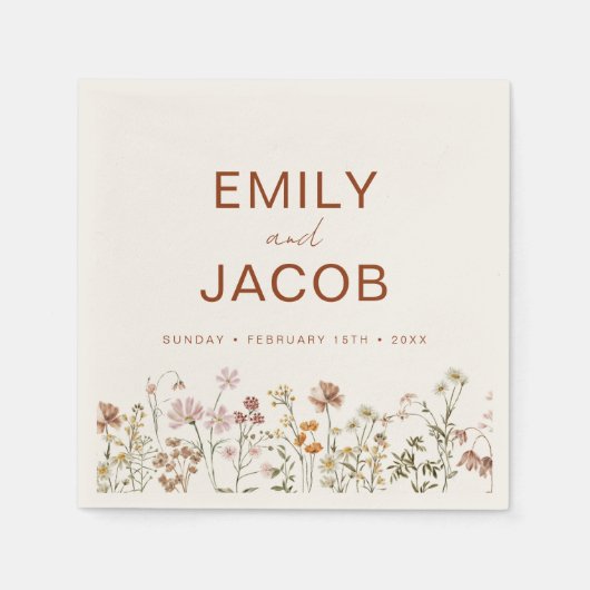 Terracotta Wildflower Boho Wedding in Bloom Servet (Voorkant)