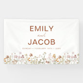 Terracotta Wildflower Boho Wedding in Bloom Spandoek (Horizontaal)