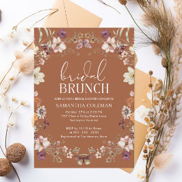 Terracotta Wildflower Bridal Brunch Vrijgezellenfe Kaart