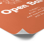 Terracotta Wildflower Bruiloft Open Bar Bord Poster (Hoek)