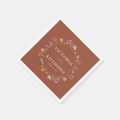 Terracotta Wildflower Bruiloft Servetten (Hoek)