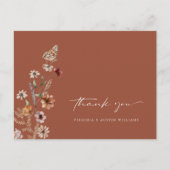 Terracotta Wildflower Dank u Briefkaart (Voorkant)