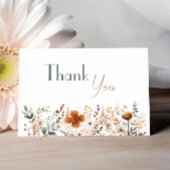 Terracotta Wildflower Genderneutraal Baby shower Bedankkaart