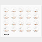 Terracotta Wildflower Genderneutraal Baby shower Ronde Sticker (Vel)