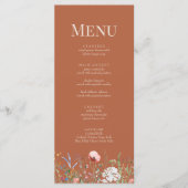 Terracotta Wildflower Meadow Bruiloft Menu Kaart (Voorkant)