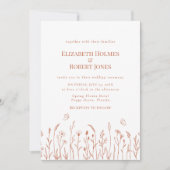 Terracotta Wildflower Meadow Bruiloft Uitnodiging (Voorkant)