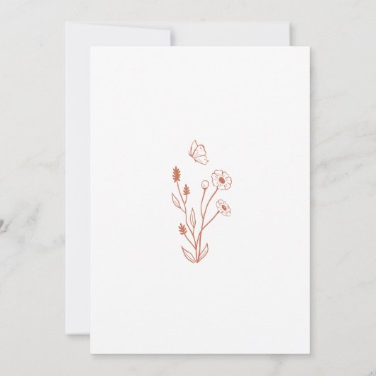 Terracotta Wildflower Meadow Bruiloft Uitnodiging (Achterkant)