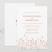 Terracotta Wildflower Meadow Bruiloft Uitnodiging (Voorkant / Achterkant)