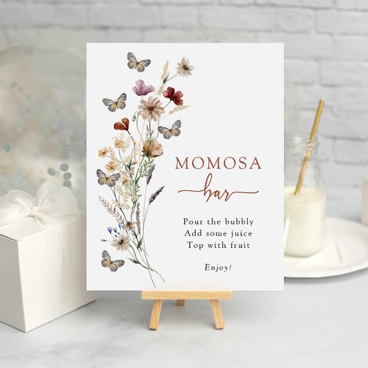 Terracotta Wildflower Momosa Bar Poster