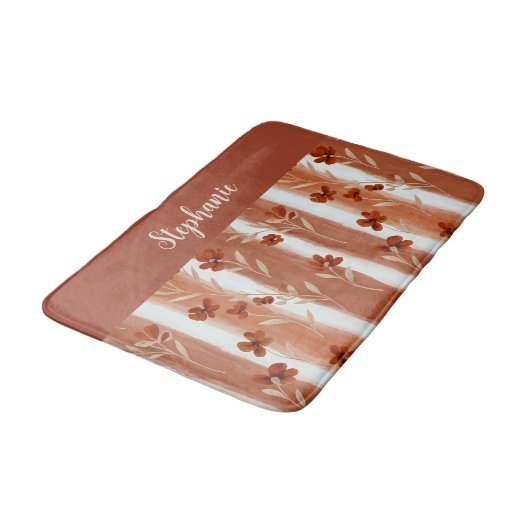 Terracotta Wildflower Monogram Badmat (Gekanteld)