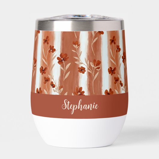 Terracotta Wildflower Monogram Boho  (Voorkant)