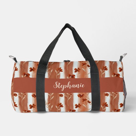 Terracotta Wildflower Monogram Boho Plunjezak (Voorkant)