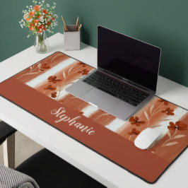 Terracotta Wildflower Monogram  Bureaumat