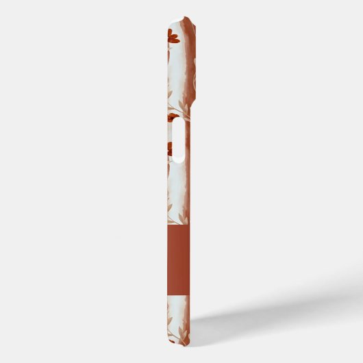 Terracotta Wildflower Monogram Name Boho Case-Mate iPhone Case (Achterkant / Rechts)