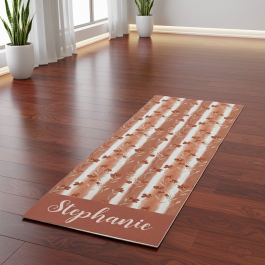 Terracotta Wildflower Monogram Yogamat
