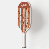 Terracotta-wildflower-monogramnaam-boho-patroon Pickleball Paddle (Links)