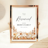 Terracotta Wildflower Mountain Reserved Seat Sign Poster