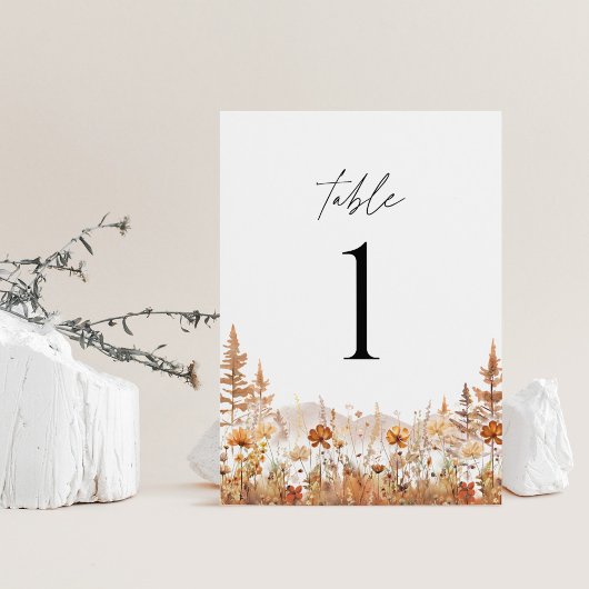 Terracotta Wildflower Mountain Table Numbers