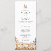 Terracotta Wildflower Mountain Wedding Ceremony Programmakaart (Voorkant)