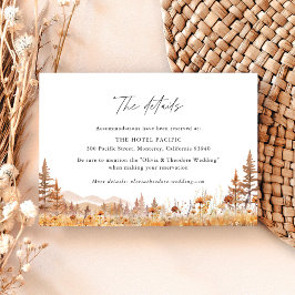 Terracotta Wildflower Mountain Wedding Hotel Informatiekaartje