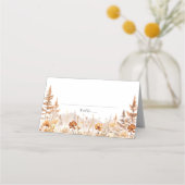 Terracotta Wildflower Mountain Wedding Place Card Plaatskaartje (Voorkant)