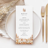 Terracotta Wildflower Mountain Wedding Reception Menu