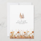 Terracotta Wildflower Mountain Wedding Save The Date (Achterkant)