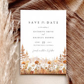 Terracotta Wildflower Mountain Wedding Save The Date