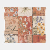 Terracotta Wildflower Patchwork Rustiek Boho Sprin Fleece Deken (Voorkant (Horizontaal))