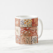 Terracotta Wildflower Patchwork Rustiek Boho Sprin Koffiemok (Voorkant rechts)