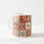 Terracotta Wildflower Patchwork Rustiek Boho Sprin Koffiemok (Voorkant links)