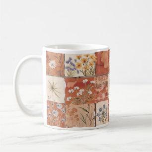 Terracotta Wildflower Patchwork Rustiek Boho Sprin Koffiemok