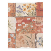 Terracotta Wildflower Patchwork Rustiek Boho Sprin Tafelkleed (Voorkant)