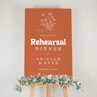 Terracotta Wildflower Probedinner Welkom Poster