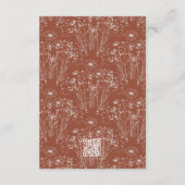Terracotta Wildflower QR Code Details Bruiloft Informatiekaartje (Achterkant)