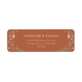 Terracotta Wildflower Retouradres Label