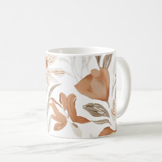 Terracotta Wildflower Rustic Boho Drinkware Koffiemok (Voorkant rechts)