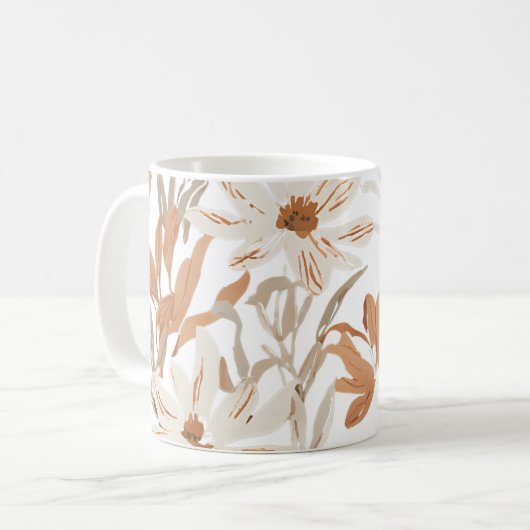 Terracotta Wildflower Rustic Boho Drinkware Koffiemok (Voorkant links)